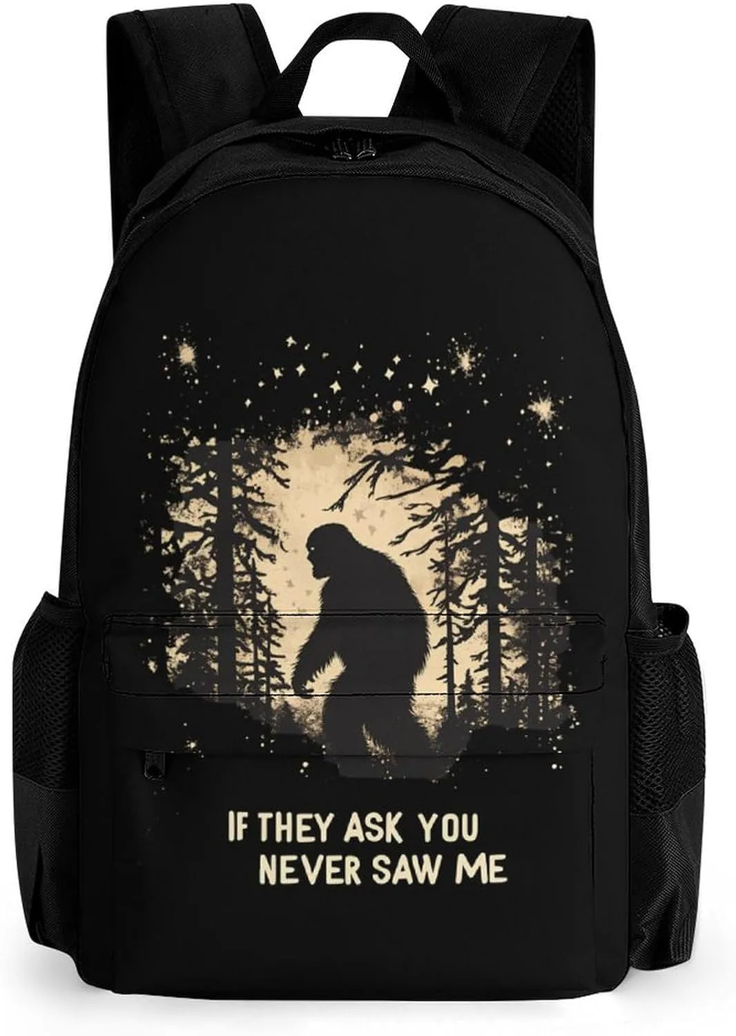 Bigfoot If They Ask You Never Saw Me Fashion Backpack Cute Daypack Unisex Laptop Bag for Travel Business Work