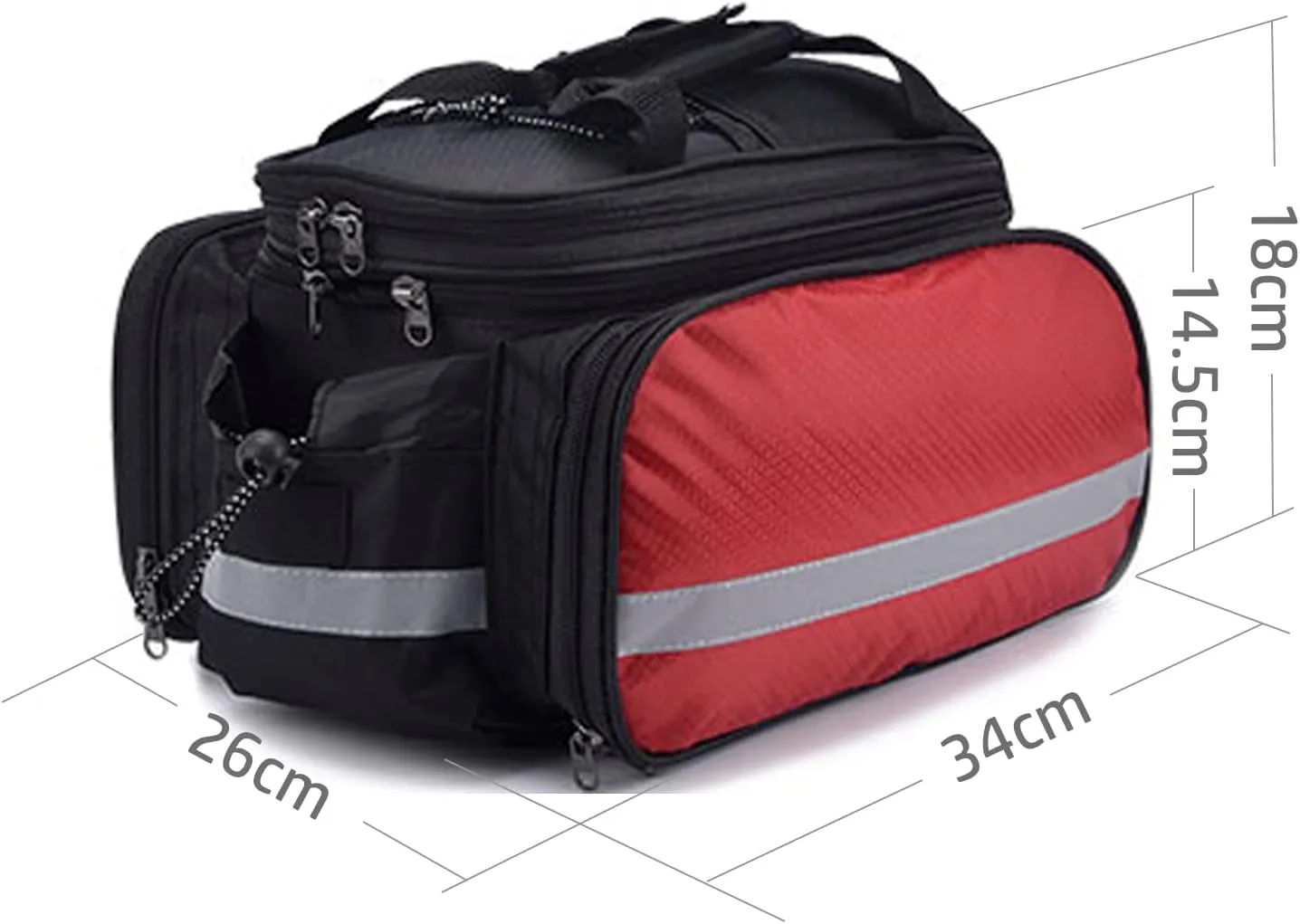 Bike Rear Rack Bag，Multi-Function Bicycle Rack Carrier Bag,Bike Panniers Bag,Cycling Luggage Bag,Detachable Tail Seat Trunk Handbag Shoulder Strap Storage with Rain Cover(27L)