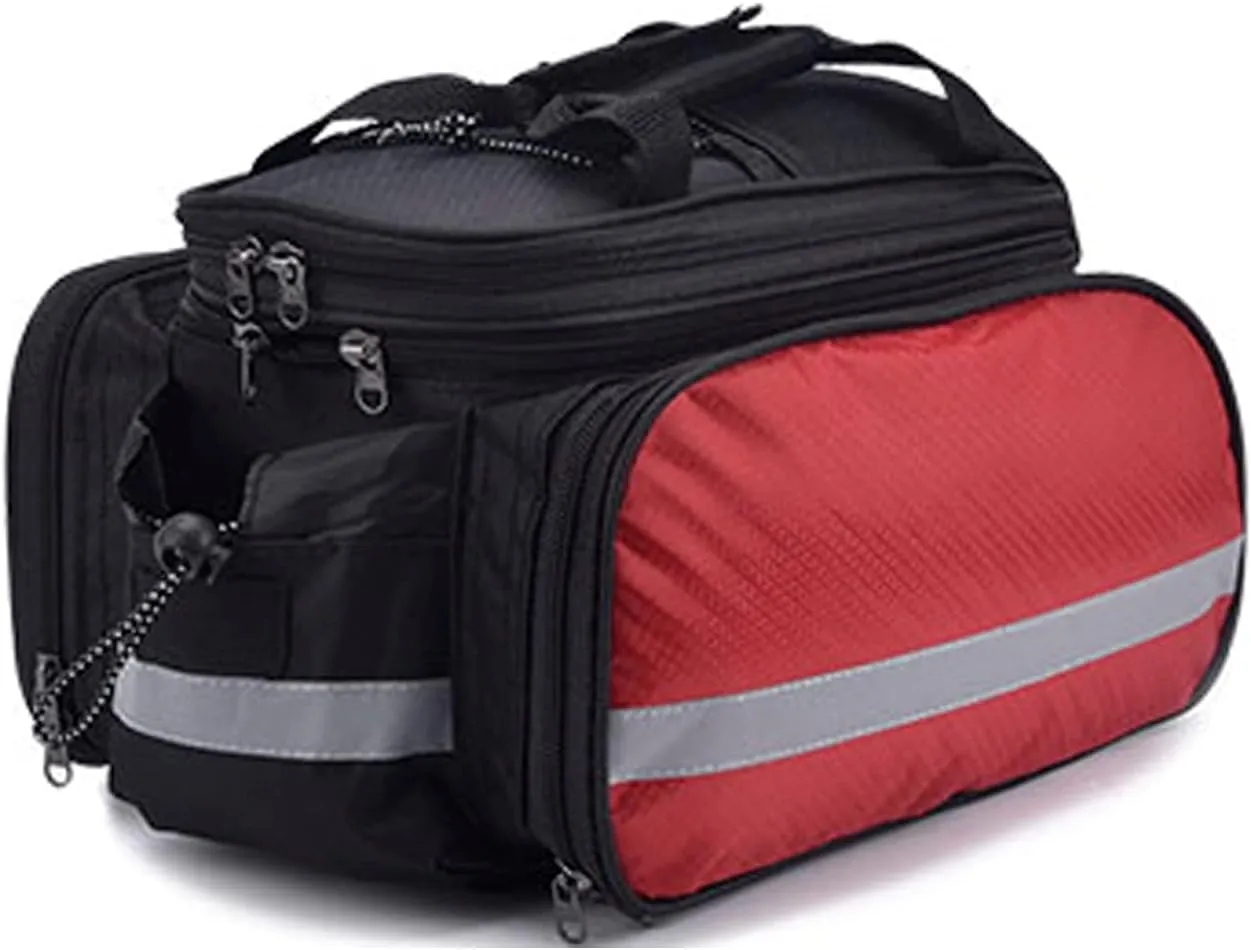 Bike Rear Rack Bag，Multi-Function Bicycle Rack Carrier Bag,Bike Panniers Bag,Cycling Luggage Bag,Detachable Tail Seat Trunk Handbag Shoulder Strap Storage with Rain Cover(27L)