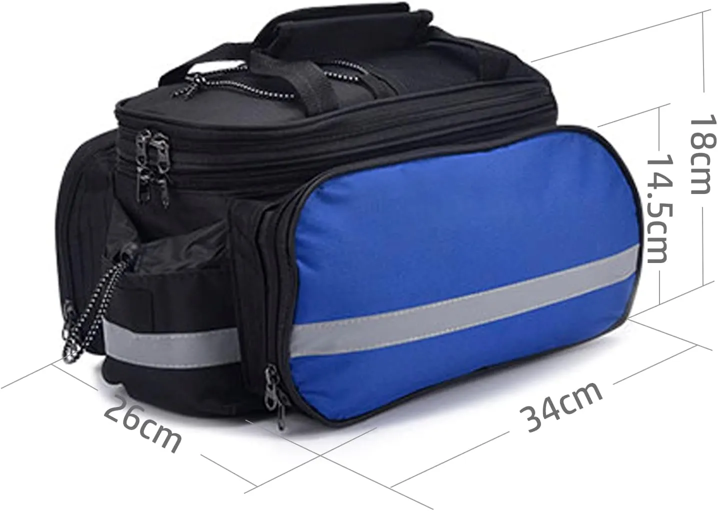 Bike Rear Rack Bag，Multi-Function Bicycle Rack Carrier Bag,Bike Panniers Bag,Cycling Luggage Bag,Detachable Tail Seat Trunk Handbag Shoulder Strap Storage with Rain Cover(27L)