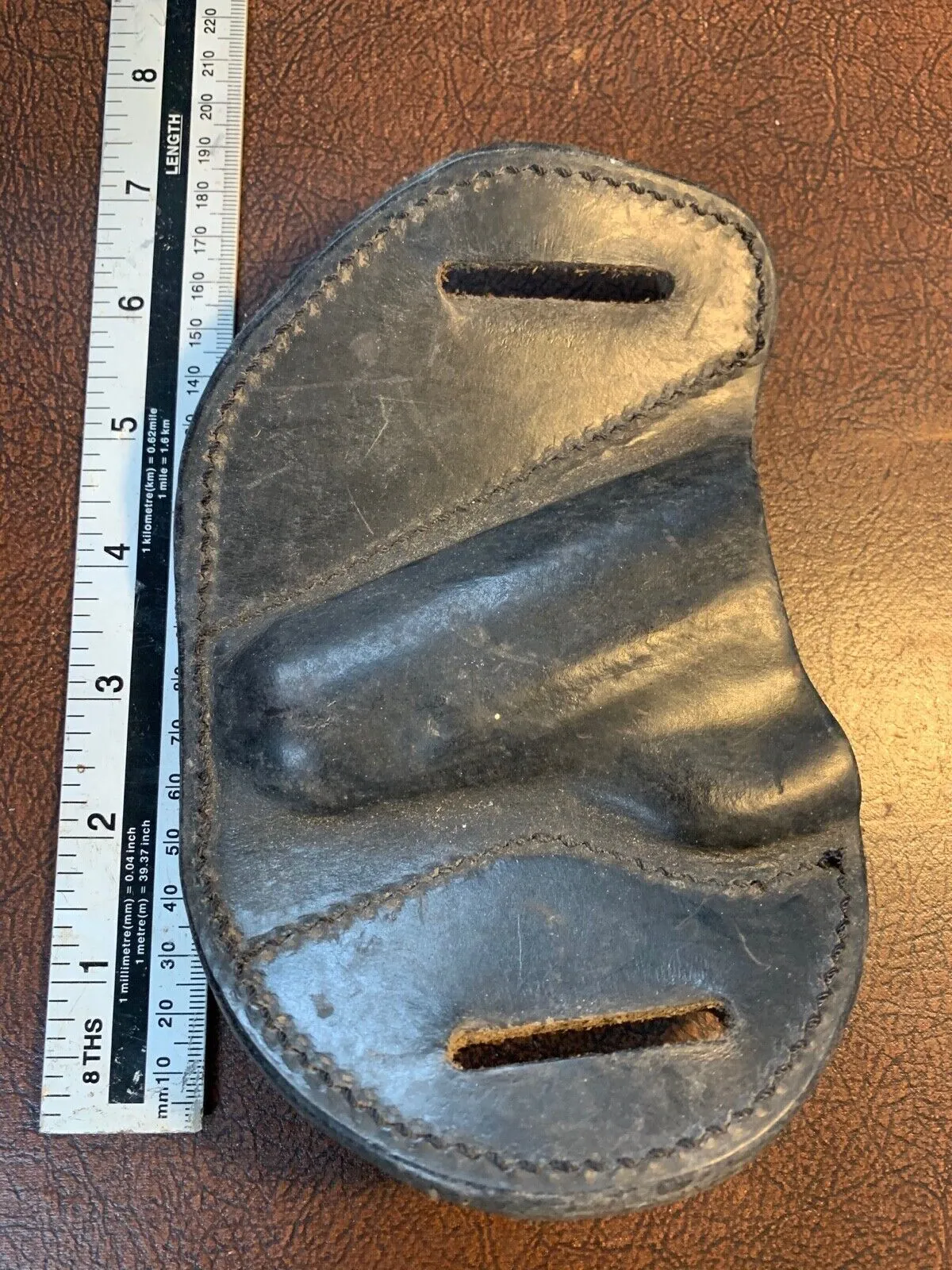 Black Leather Belt Pistol Holster - B62