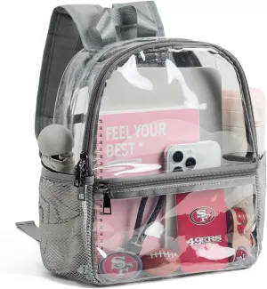 Bluome Clear Backpack - Stadium & Event Ready with Wider Shoulder Straps, Small, Grey