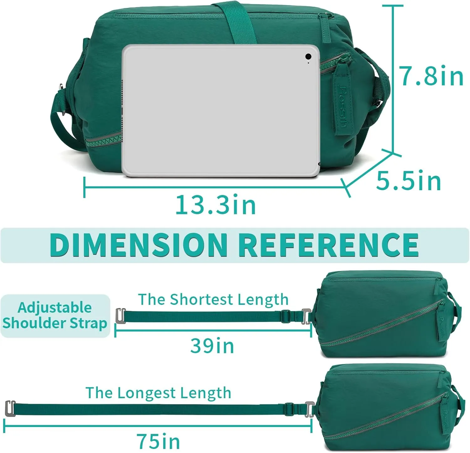 BOSSTIN Women's Crossbody cross body sling Bags for women cyan