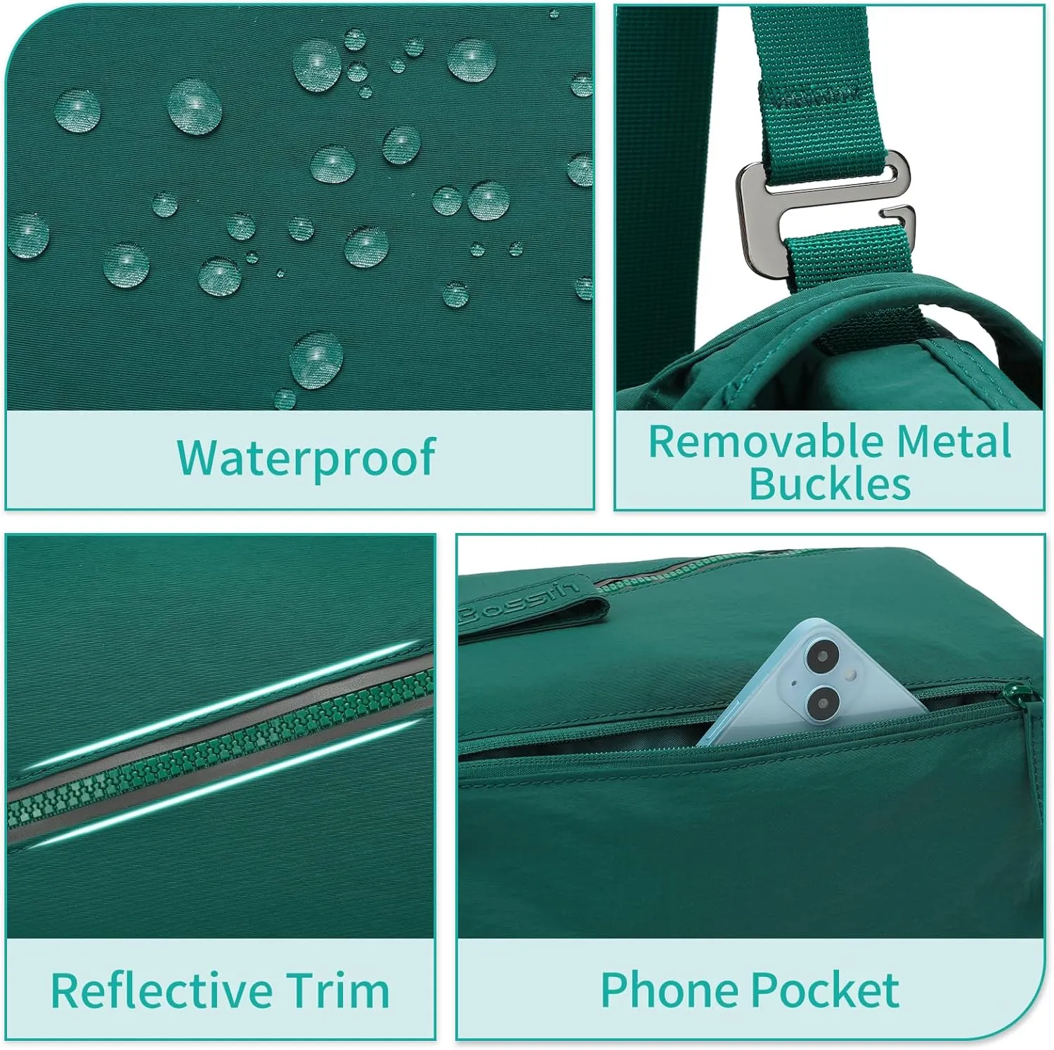 BOSSTIN Women's Crossbody cross body sling Bags for women cyan