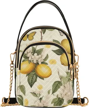 Botanical Beige Lemons Women's Purses Crossbody, Womens Crossbody Travel Purse, Stylish Crossbody Bags for Travel