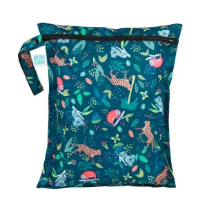 Bumkins Waterproof Wet Bag for Baby, Travel, Swim Suit, Cloth Diapers, Pump Parts, Pool, Beach, Gym Clothes, Toiletry, Hook to Stroller, Daycare, Zipper Reusable Wetdry Packing Pouch, Jungle