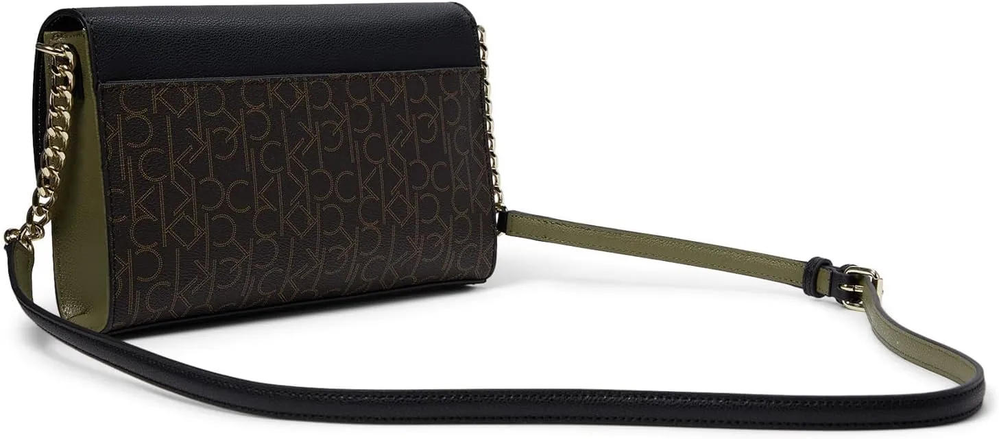 Calvin Klein Finley Signature Crossbody - Bags for Women - Interior Zippered Pocket - Magnetic Snap Closure
