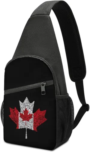 Canada Canadian Flag Crossbody Sling Backpack Adjustable Straps Chest Bag for Hiking Traveling Outdoors