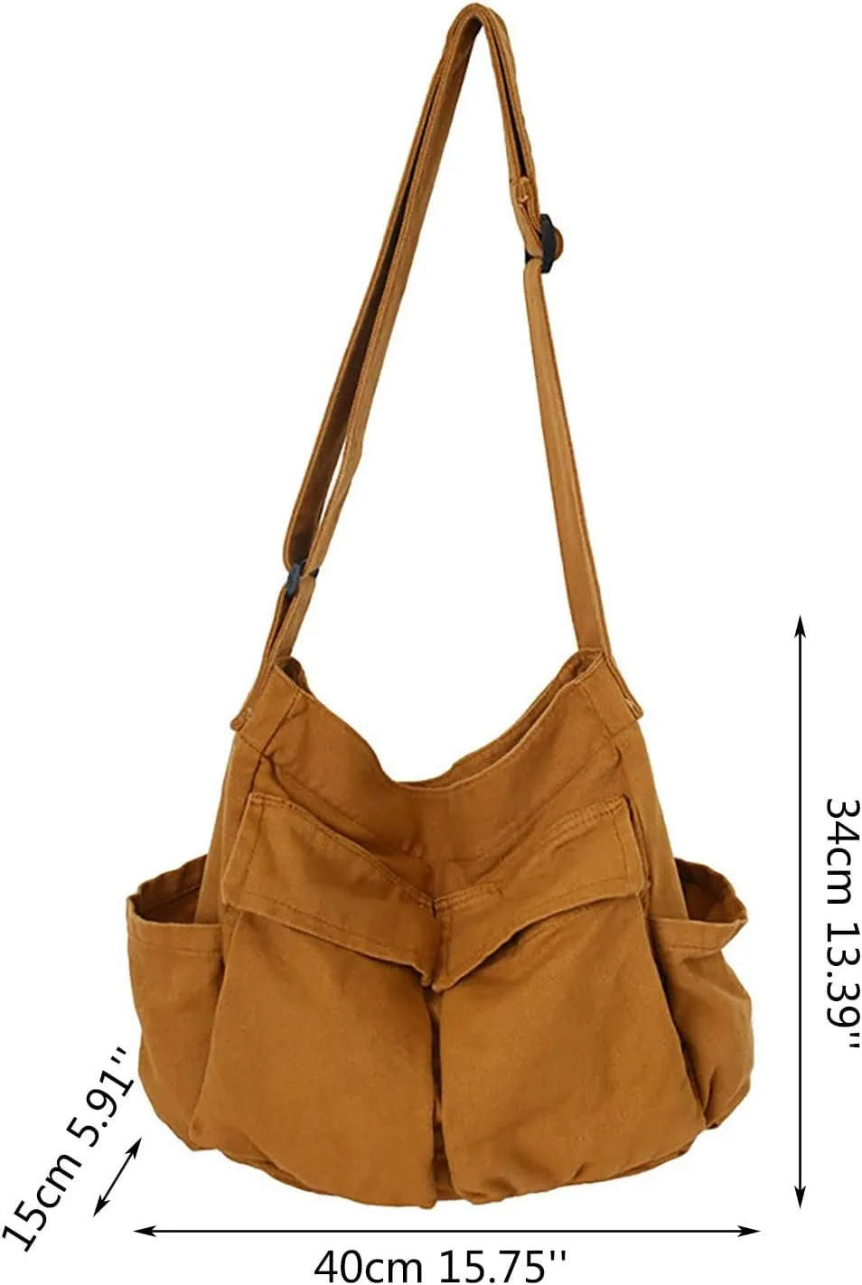 Canvas Messenger Bag Large Shoulder Crossbody Bags With Multiple Pockets Canvas Shoulder Tote Bag For Teen Girls