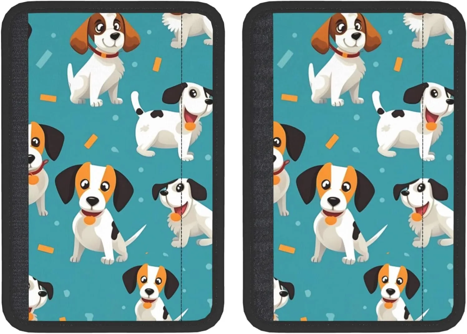 Cartoon Dog Car Seat Belt Pad 2 Pack Universal Fit Seatbelt Cover Soft and Comfortable Backpack Shoulder Pad Adjustable Neck Cushion Protector Harness Pad for Car Bag