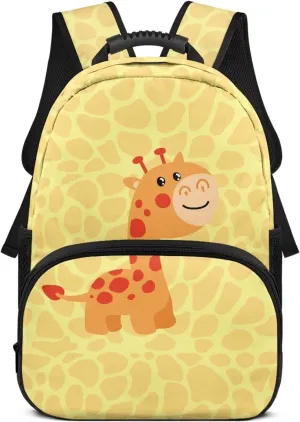 Cartoon Giraffe Backpacks Casual Book Bag Plain Large Shoulder Daypacks with Adjustable Padded Shoulder Straps Back Packs School for Men Women