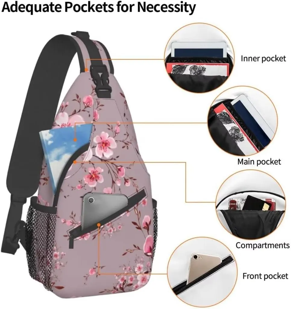 Casual Sling Bag Crossbody Shoulder Backpack Gym Sports Travel Hiking Daypack Chest Bag Small Backpack for Women Men