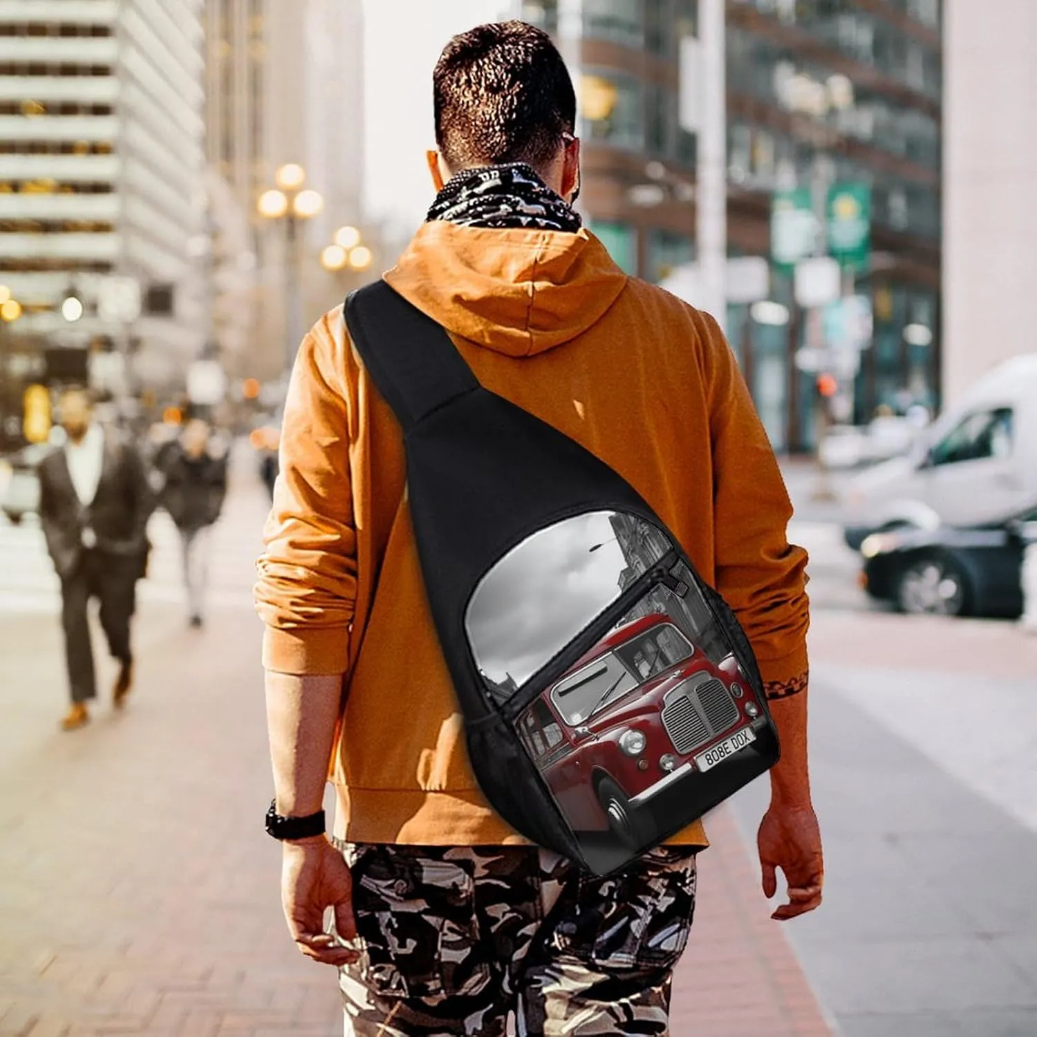 Chest Bag Sling Bag for Men Women England Car Sport Sling Backpack Lightweight Shoulder Bag for Travel