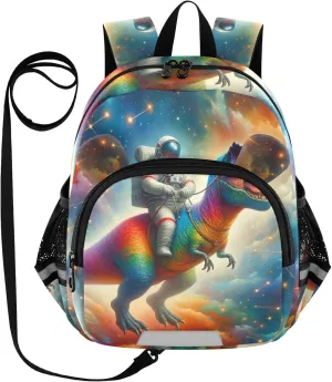 CHIFIGNO Toddler Backpack for Girls Boys, Galaxy Astronaut Rainbow Dinosaur Little Kid's Backpack Mini Travel Back Pack Preschool Kindergarten Backpack
