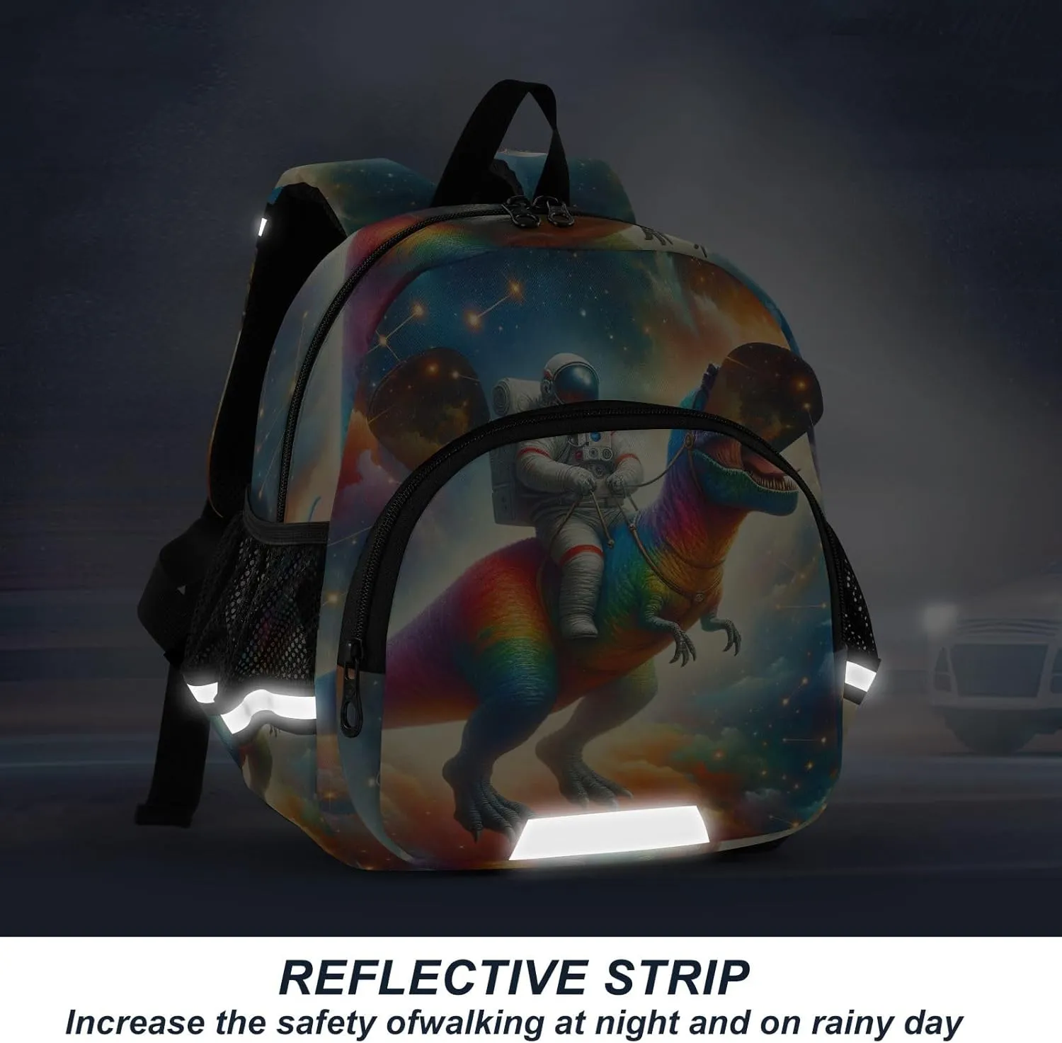 CHIFIGNO Toddler Backpack for Girls Boys, Galaxy Astronaut Rainbow Dinosaur Little Kid's Backpack Mini Travel Back Pack Preschool Kindergarten Backpack