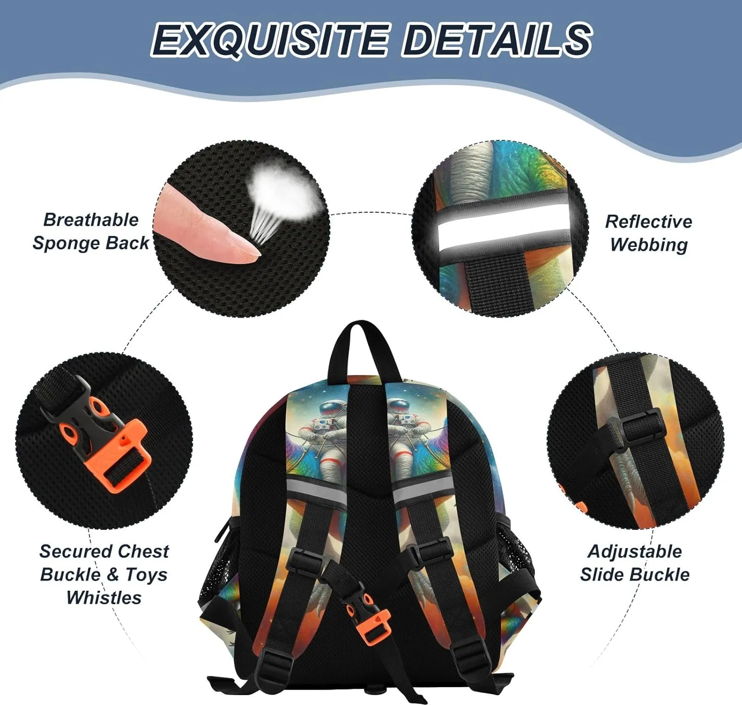 CHIFIGNO Toddler Backpack for Girls Boys, Galaxy Astronaut Rainbow Dinosaur Little Kid's Backpack Mini Travel Back Pack Preschool Kindergarten Backpack