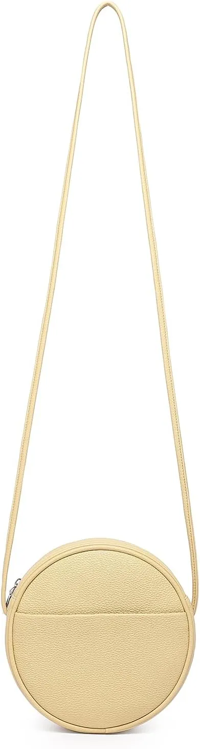 Circle Crossbody Bag for Women NYLON Circle Purse with Zipper Adjustable Knot Shoulder Straps