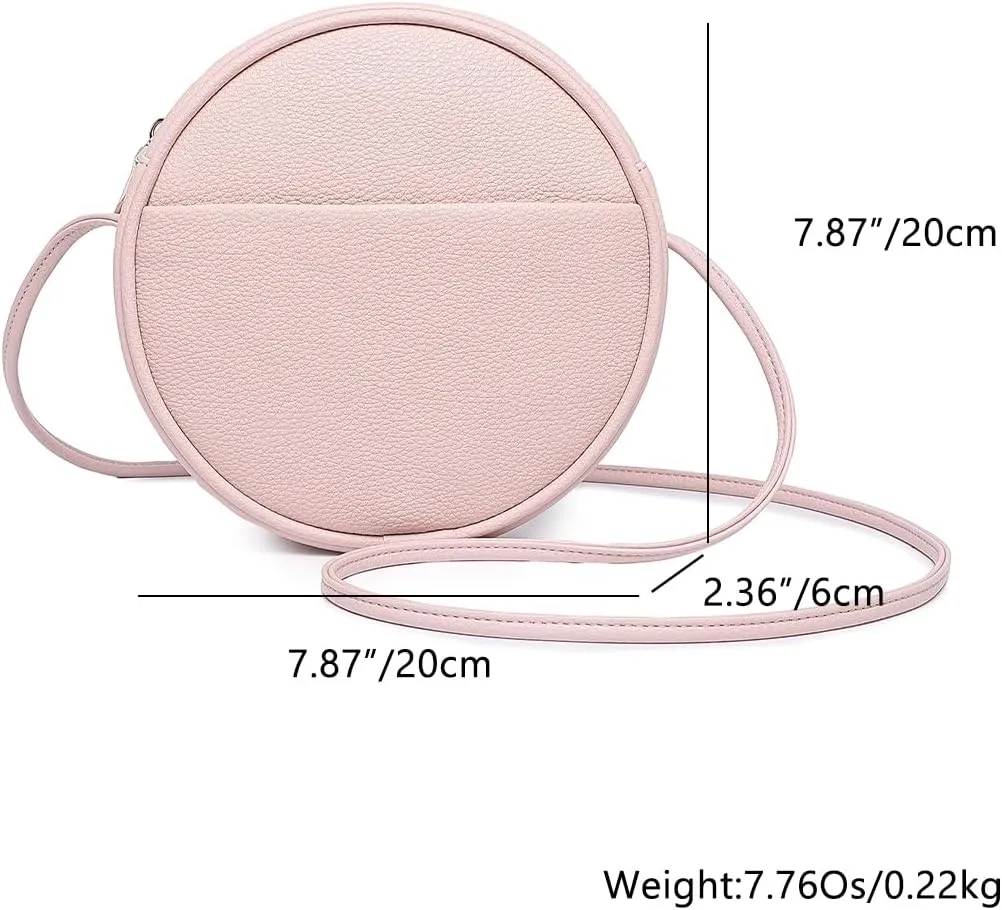 Circle Crossbody Bag for Women NYLON Circle Purse with Zipper Adjustable Knot Shoulder Straps