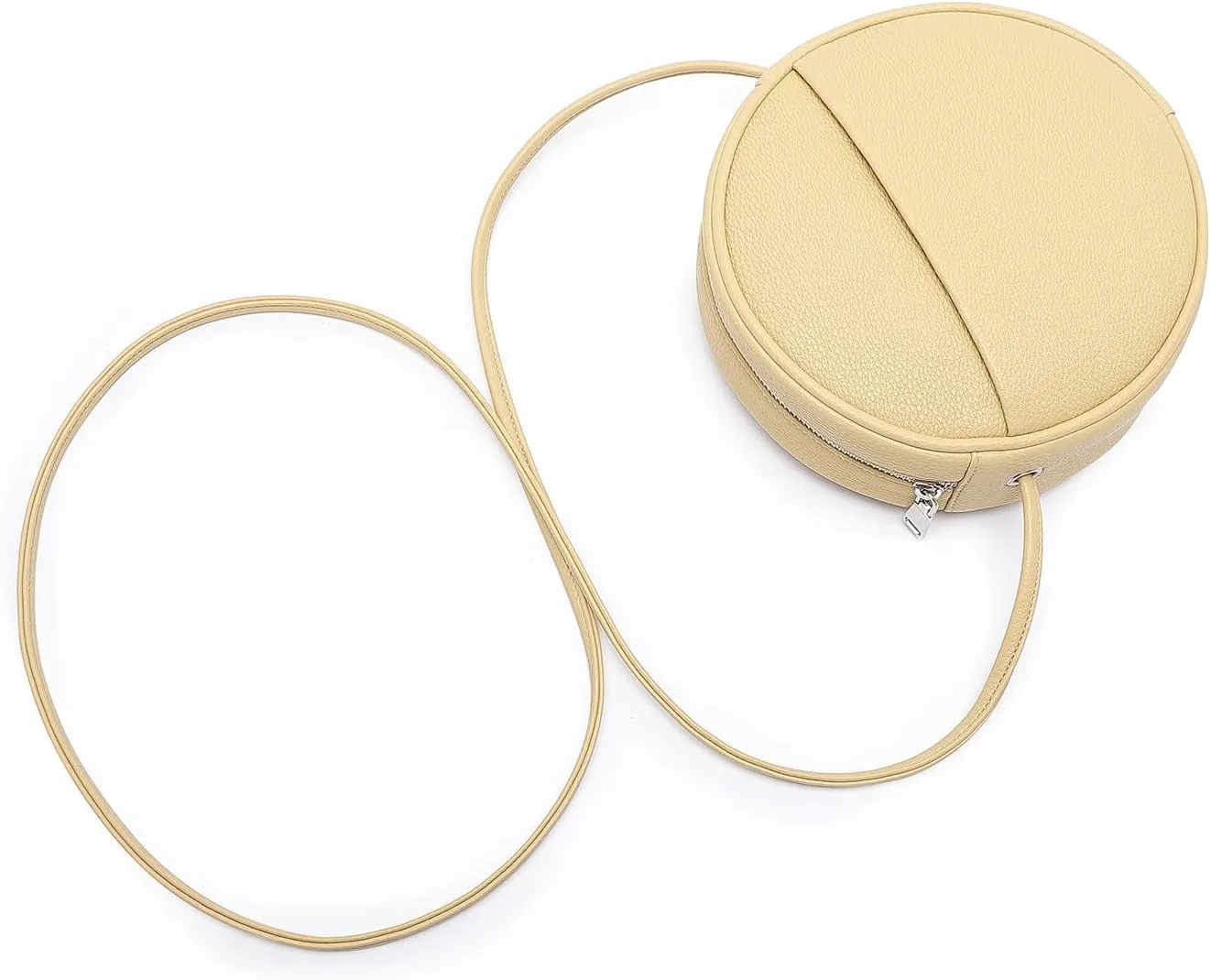 Circle Crossbody Bag for Women NYLON Circle Purse with Zipper Adjustable Knot Shoulder Straps