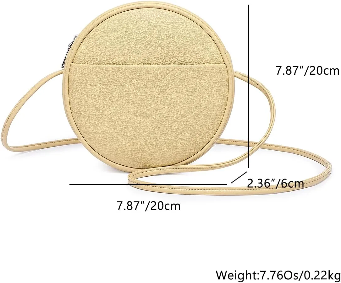 Circle Crossbody Bag for Women NYLON Circle Purse with Zipper Adjustable Knot Shoulder Straps