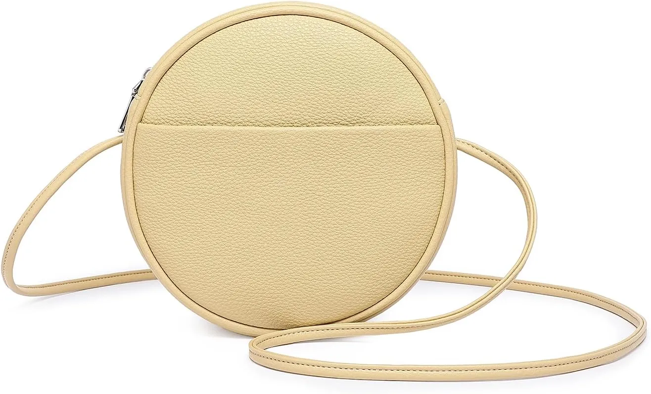 Circle Crossbody Bag for Women NYLON Circle Purse with Zipper Adjustable Knot Shoulder Straps