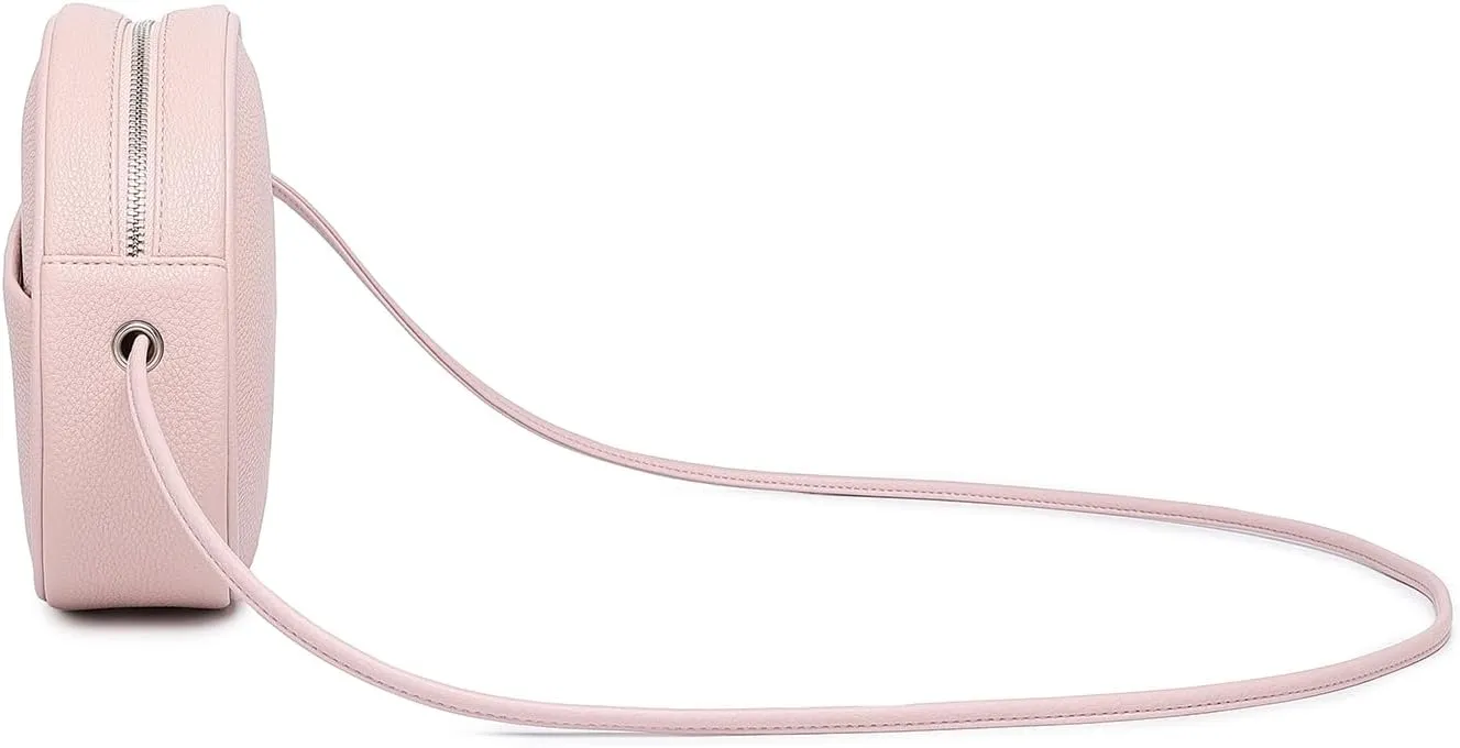 Circle Crossbody Bag for Women NYLON Circle Purse with Zipper Adjustable Knot Shoulder Straps