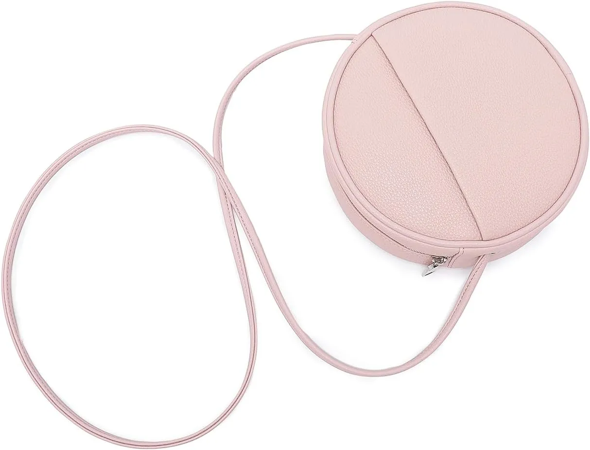 Circle Crossbody Bag for Women NYLON Circle Purse with Zipper Adjustable Knot Shoulder Straps