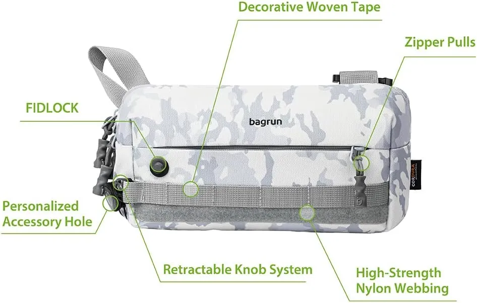 Classic EDC Chest Sling Bag - Lightweight Water-resistant Crossbody Everyday Carry Bag for Sport, Cycling (Snow Camouflage)