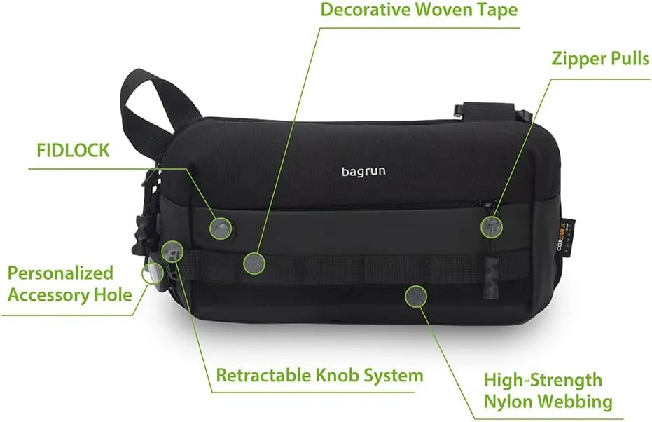 Classic EDC Chest Sling Bag - Lightweight Water-resistant Crossbody Everyday Carry Bag for Sport, Cycling (Urban black)