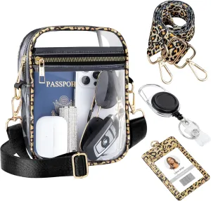 Clear Bag Stadium Approved Crossbody: Bling Purse for Women - Small Concert Bag Under 12x6x12