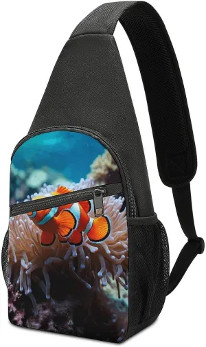 Clown Fish Sling Bag Travel Sling Backpack Man Purse for Men Hiking Crossbody Bags Chest Bag Shoulder Chest Pack