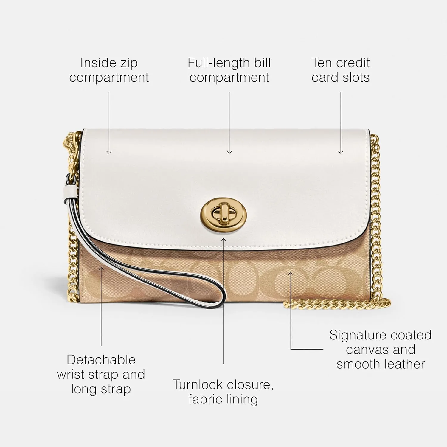 Coach Women's Signature Chain Crossbody Bag
