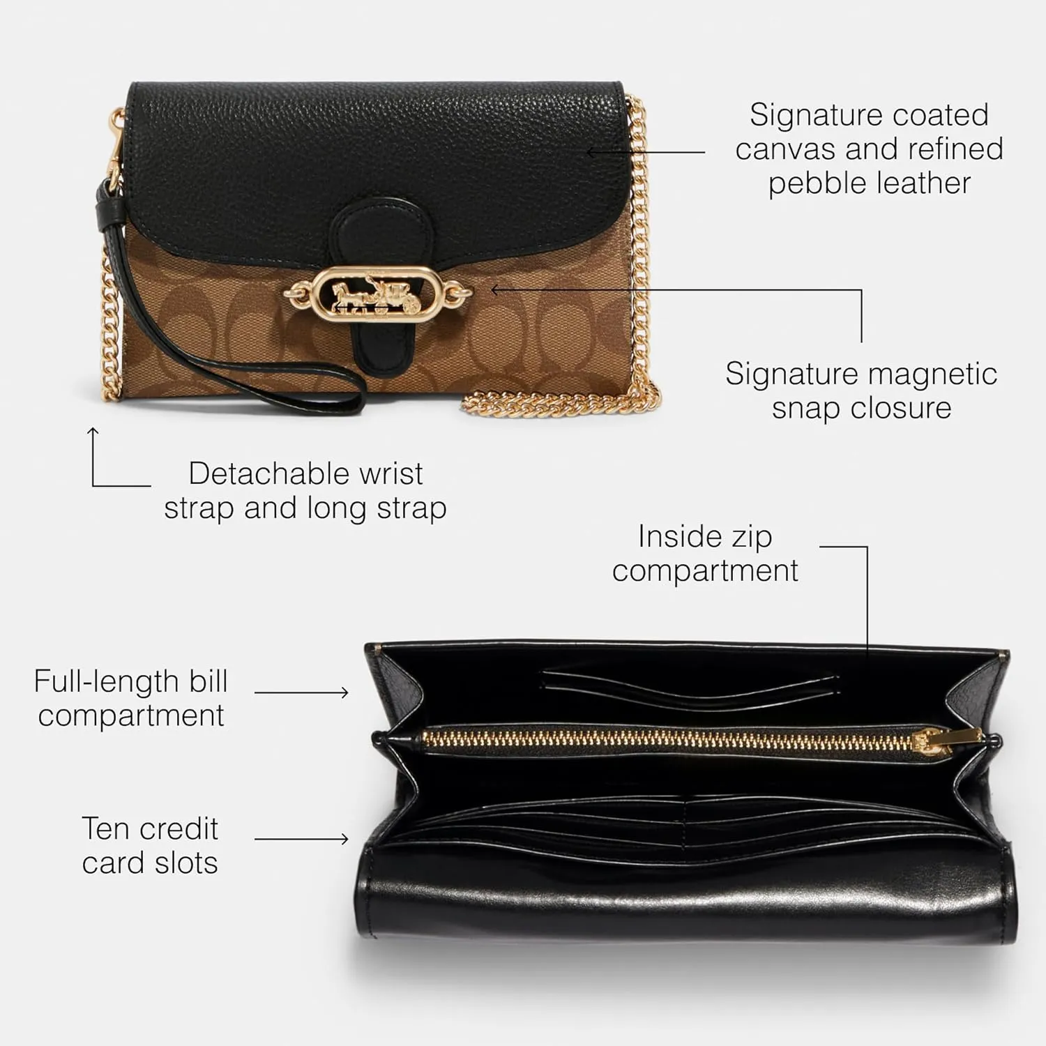 Coach Women's Signature Elle Hardware Chain Crossbody