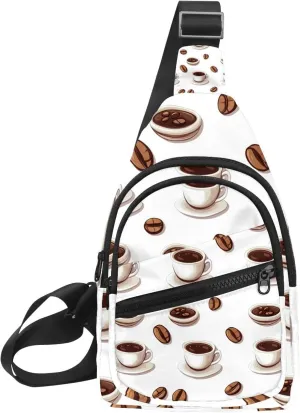 Coffee Tables (1) Sling Backpack, Adjustable Crossbody Shoulder Bag Travel Hiking Daypack
