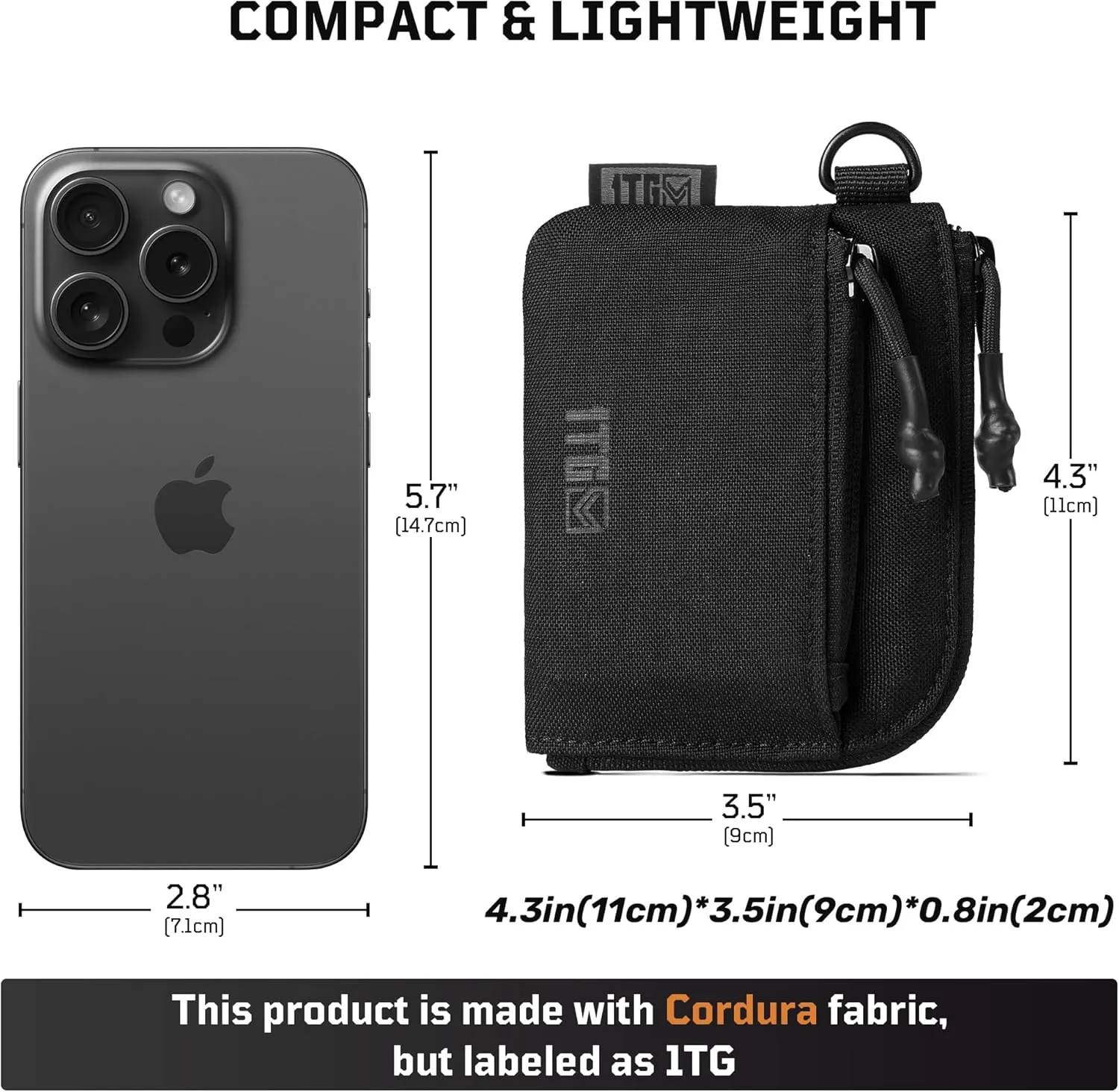 Coin Purse, 500D CORDURA Small Coin Pouch for Men, Minimalist Wallet Change Bag Money Pouch Tactical ID Card Holder with YKK Zipper