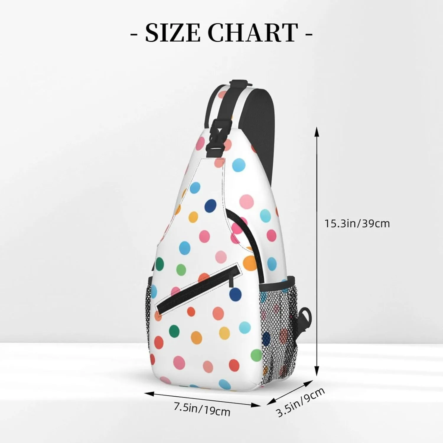 Coloful Polka Dot Pattern Sling Bag Crossbody Bag for Men Women, Daypack Chest Backpack Shoulder Bag for Travle Hiking