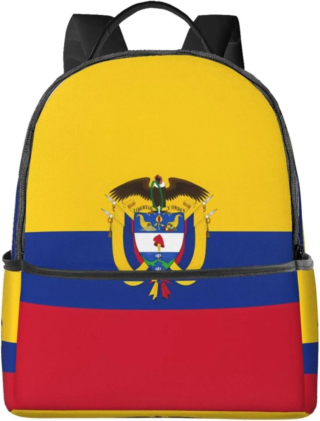 Colombia Coat of Arms Flag Colombian Flags Casual Backpacks Laptop Backpack Carry-on Daypack Sports Travel Rucksack Lightweight Working Bag for Outdoor Hiking Cycling Walking