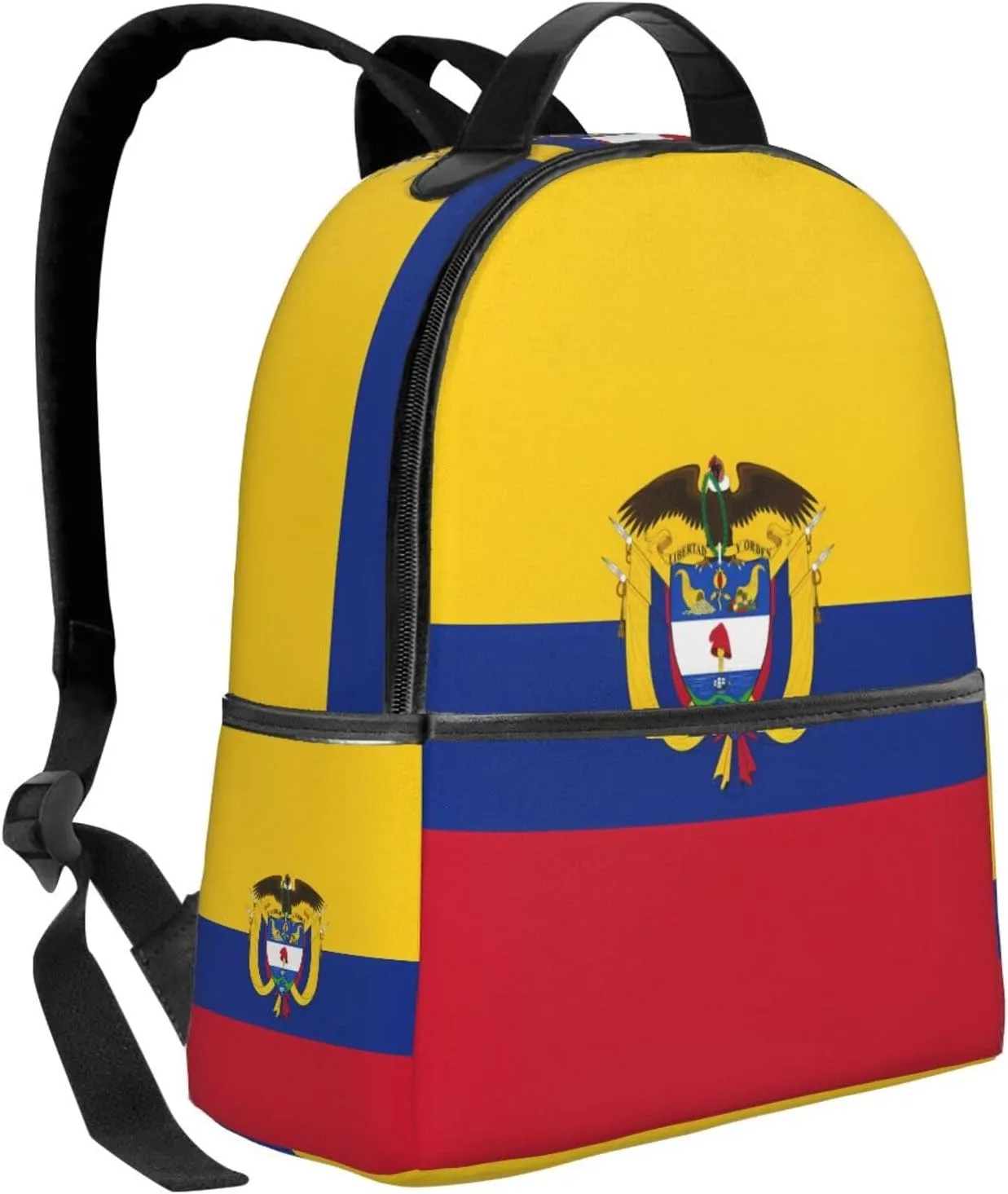 Colombia Coat of Arms Flag Colombian Flags Casual Backpacks Laptop Backpack Carry-on Daypack Sports Travel Rucksack Lightweight Working Bag for Outdoor Hiking Cycling Walking