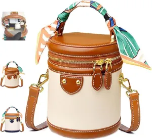 Colorblock Bucket Bag For Women,2025 New Cylinder Bag,Fashion Versatile Crossbody Bag,large capacity