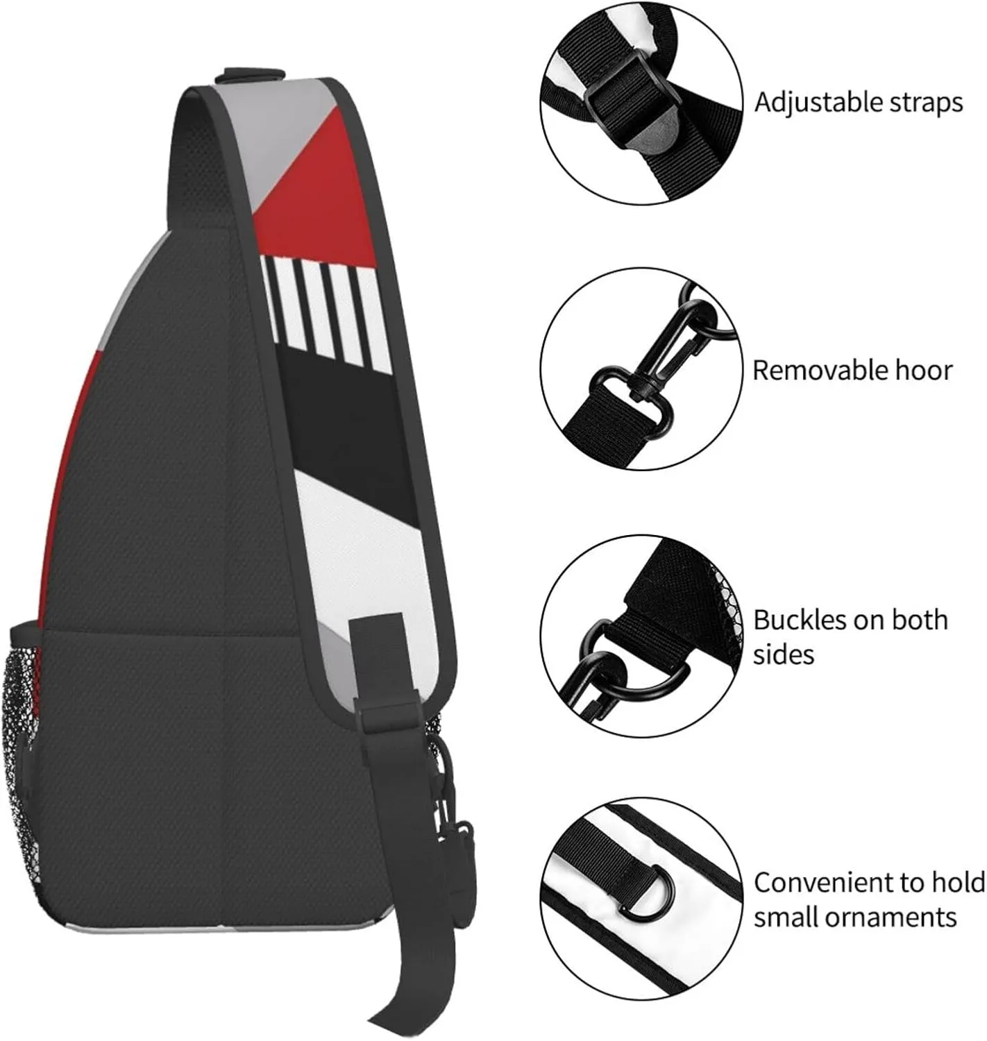Colorful Geometry Chest Sling Bag Crossbody Shoulder Backpack Bag Gym Cycling Daypack Travel Hiking Cross Bag