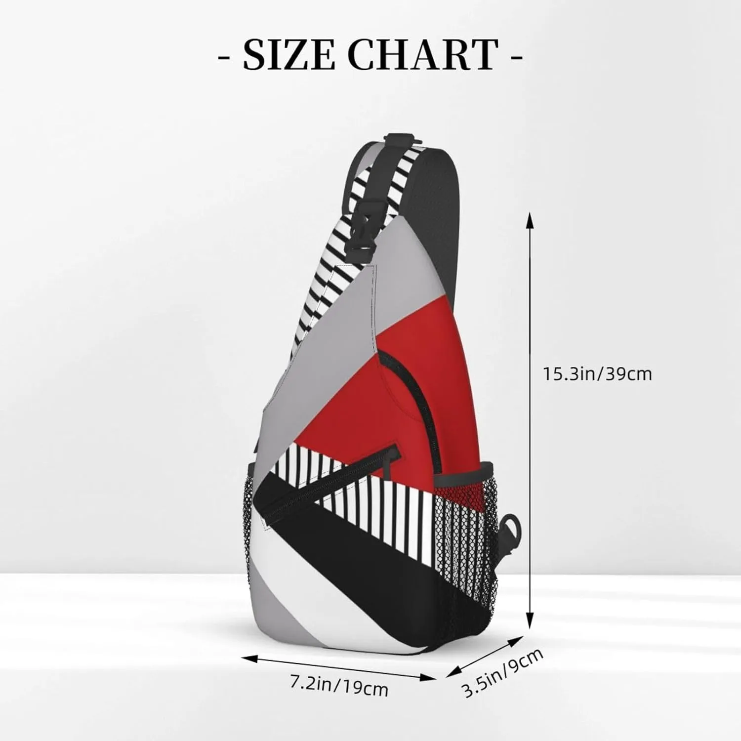 Colorful Geometry Chest Sling Bag Crossbody Shoulder Backpack Bag Gym Cycling Daypack Travel Hiking Cross Bag