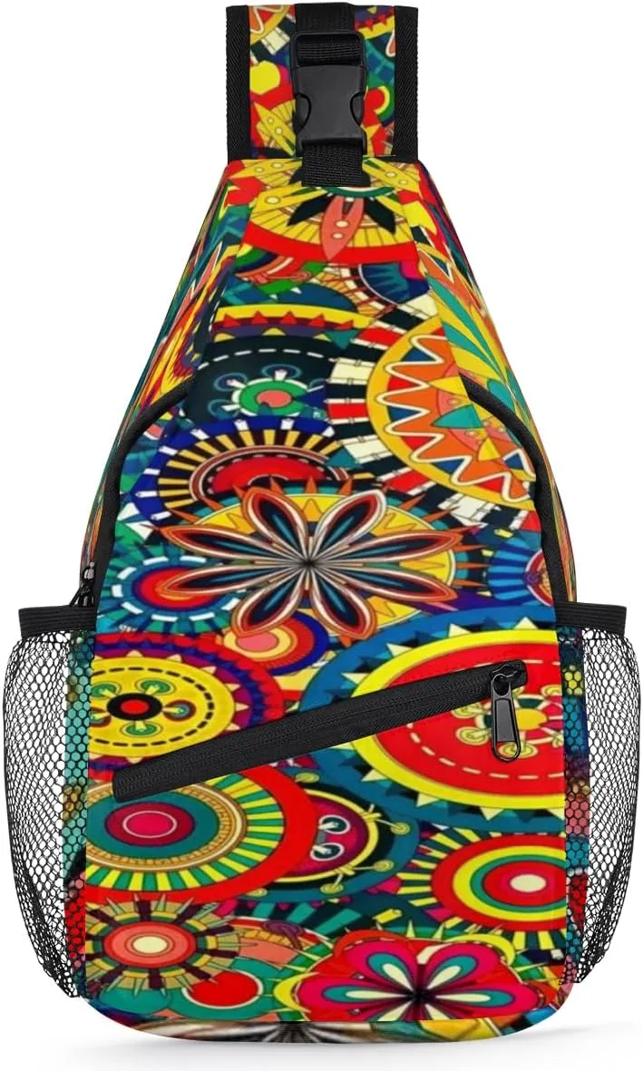 Colorit Mandalas Sling Bag for Women Men Crossbody Sling Backpack Shoulder Bag Chest Bag Daypack for Travel Hiking Outdoor