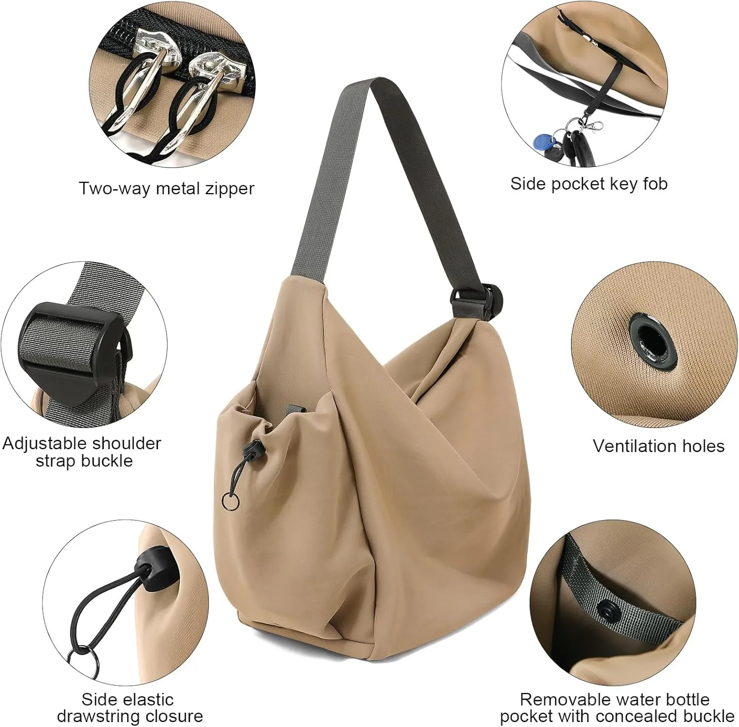 CONTAIL 18L Daily Shoulder Bag,Casual Tote Handbag,Waterproof Crossbody Bag with Removable Insulated Beverage Holder