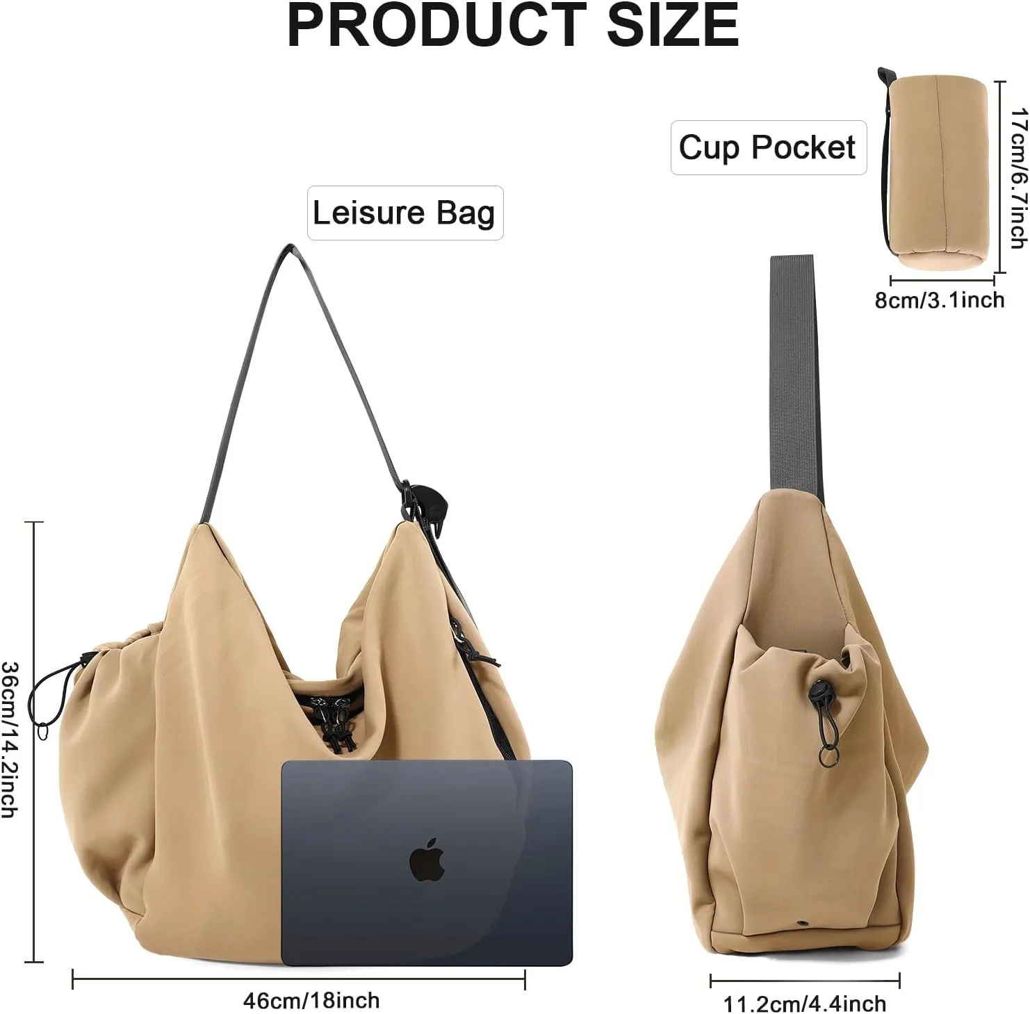 CONTAIL 18L Daily Shoulder Bag,Casual Tote Handbag,Waterproof Crossbody Bag with Removable Insulated Beverage Holder