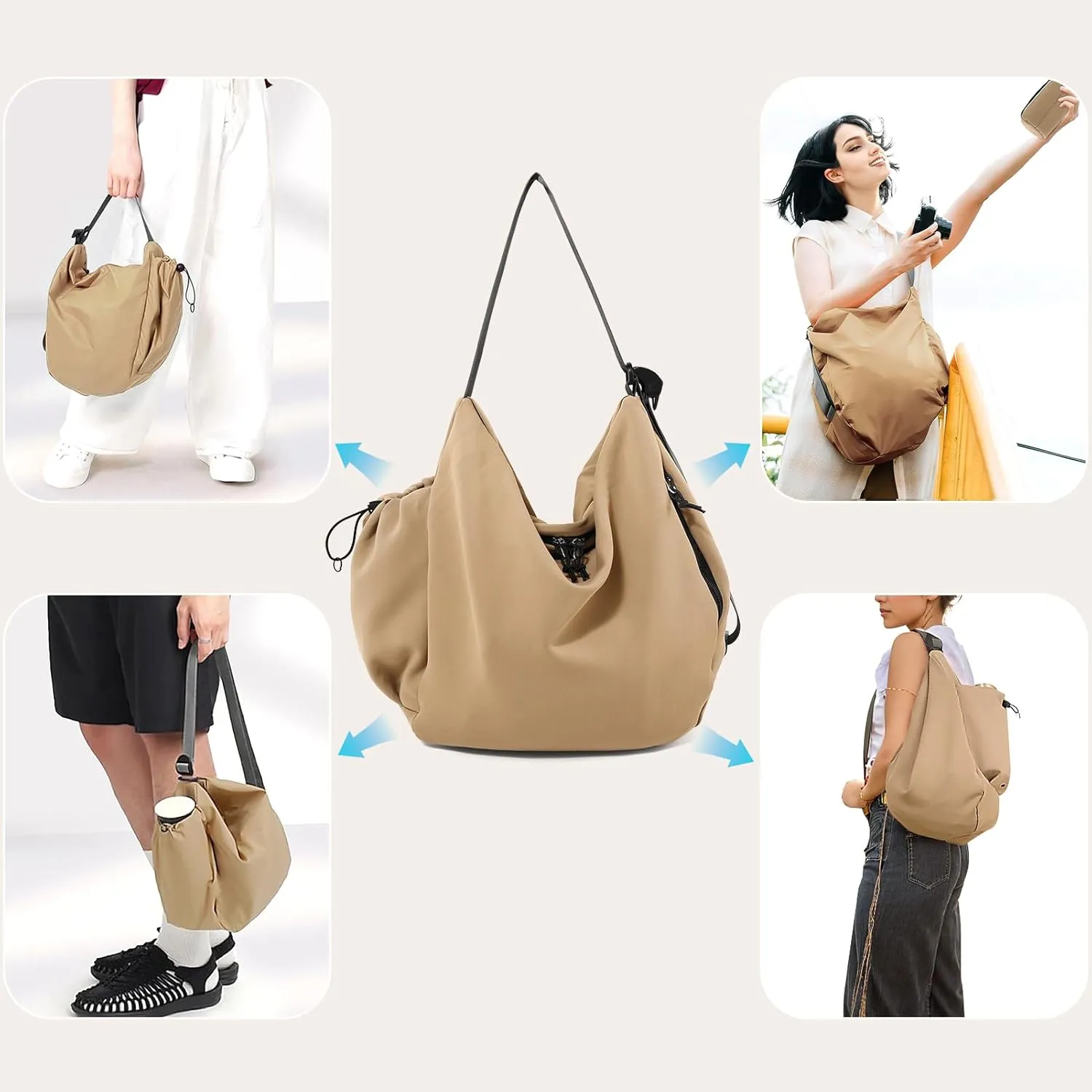 CONTAIL 18L Daily Shoulder Bag,Casual Tote Handbag,Waterproof Crossbody Bag with Removable Insulated Beverage Holder