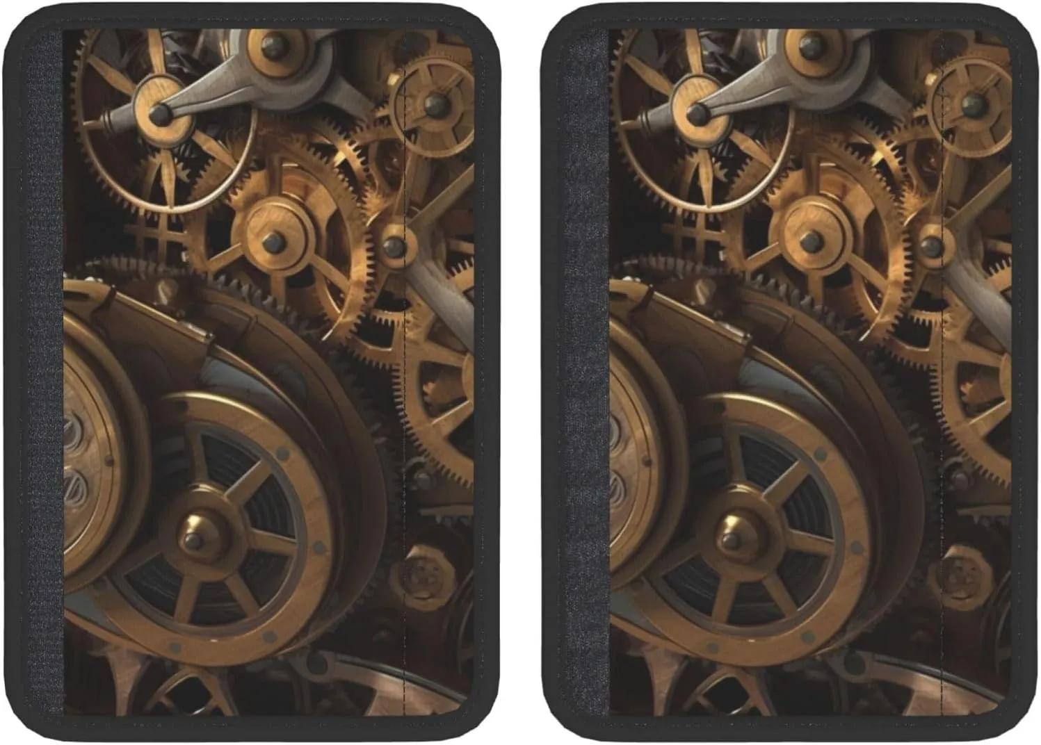 Cool Steampunk Gears Car Seat Belt Pad 2 Pack Universal Fit Seatbelt Cover Soft and Comfortable Backpack Shoulder Pad Adjustable Neck Cushion Protector Harness Pad for Car Bag