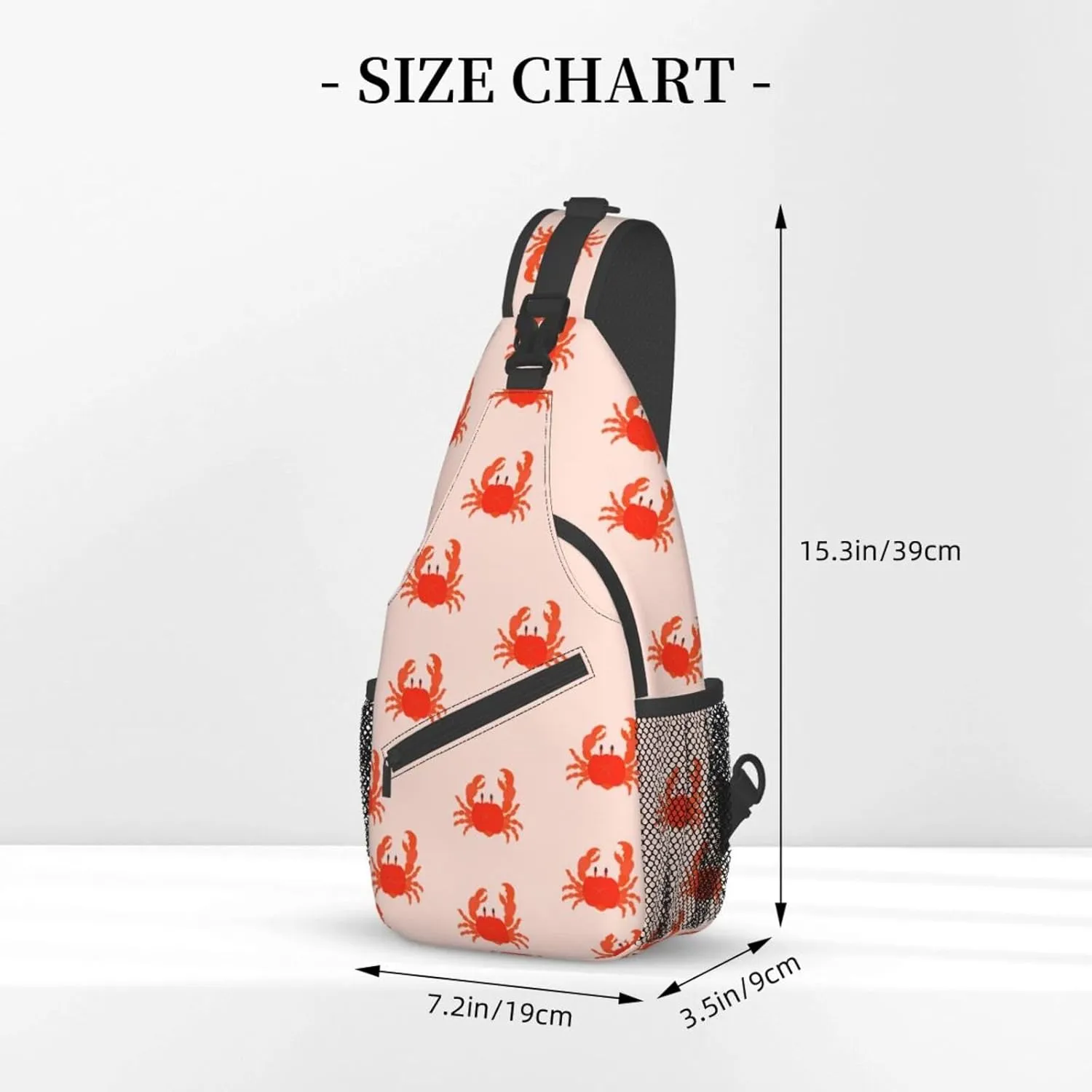 Crabs Seafood Marine Sling Bag for Women Mens Crossbody Backpack Hiking Travel Daypack Shoulder Chest Bag with Adjustable Strap