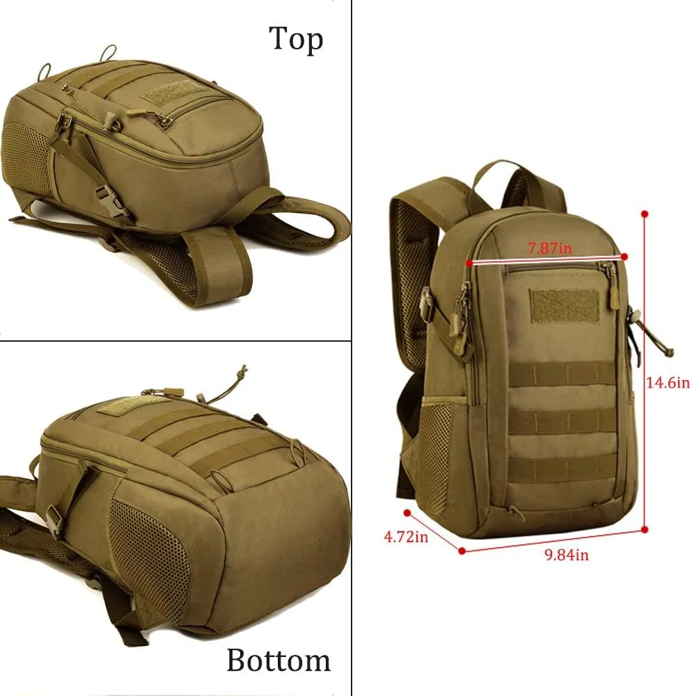 CREATOR Mini 12L Daypack Military MOLLE Tactical Backpack Rucksack Student School Traveling Camping Bag