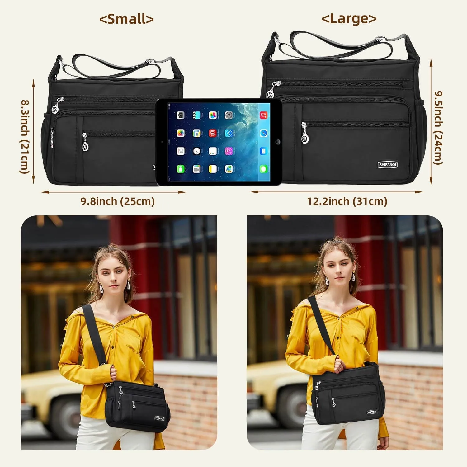 Crossbody Bag for Women,Multi Pockets Cross Body Purses for Women, Ladies Shoulder Bag, Travel Purses and Handbags