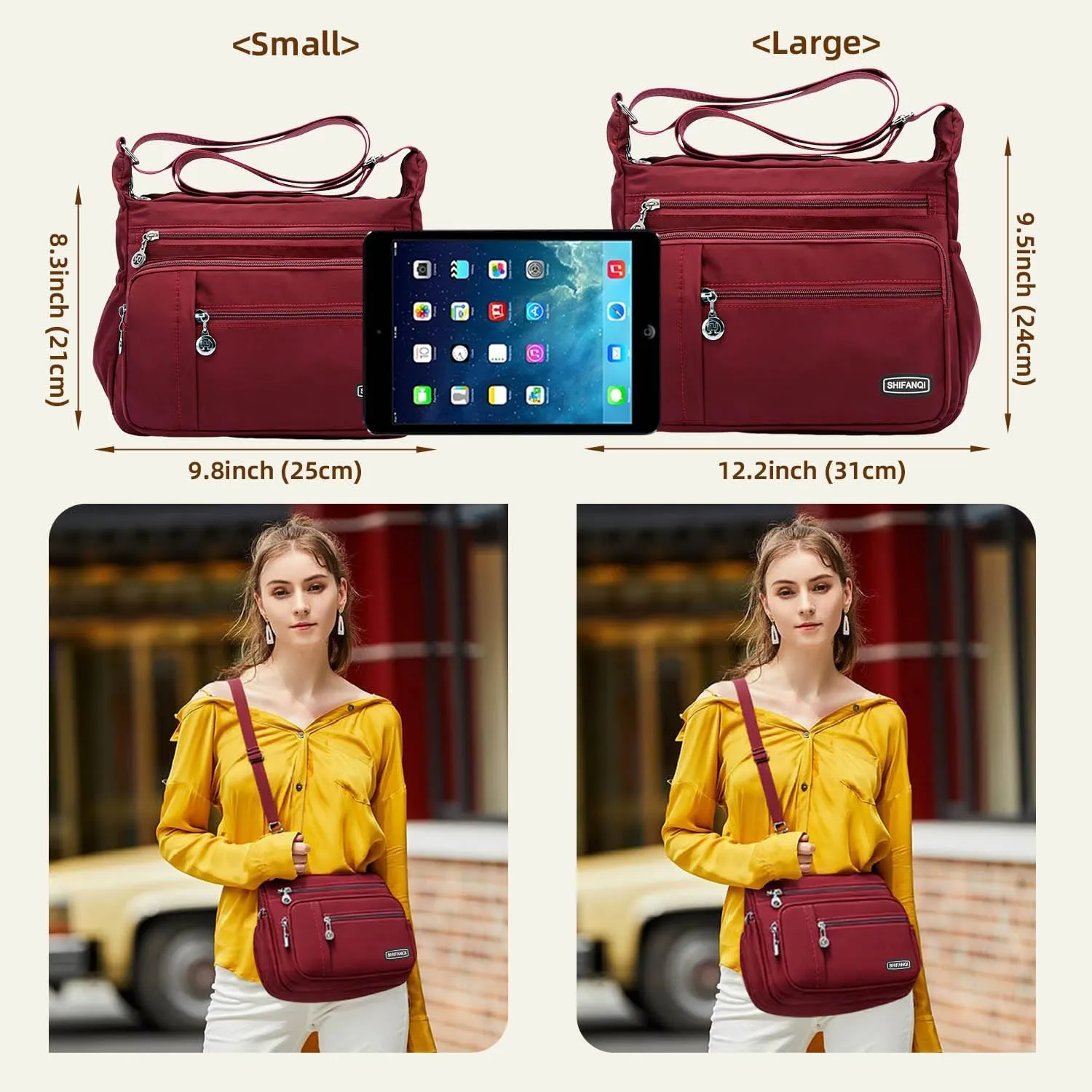 Crossbody Bag for Women,Multi Pockets Cross Body Purses for Women, Ladies Shoulder Bag, Travel Purses and Handbags
